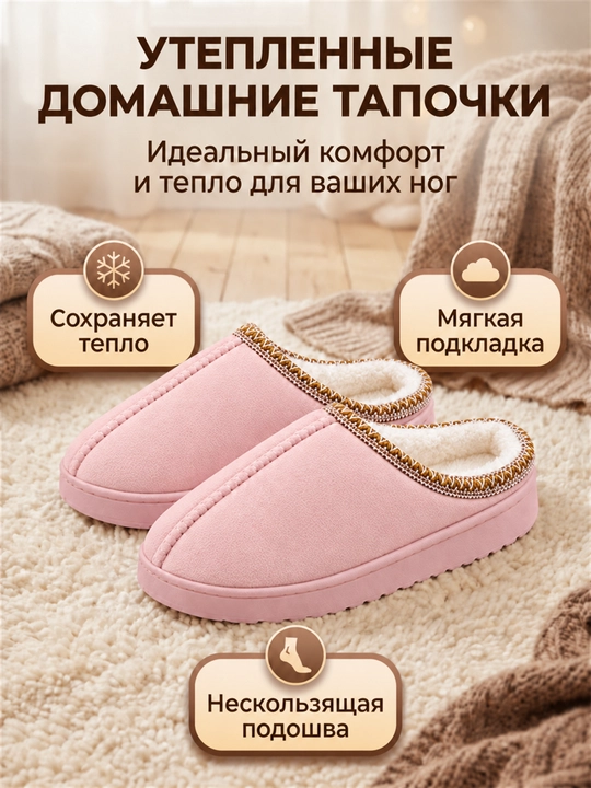Угги домашние, женские тапочки, мягкие и тёплые, зимние, 36–41