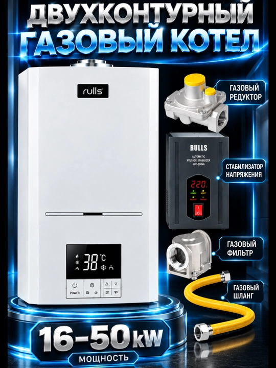 Rulls ikki konturli gaz qozoni 16 kVt