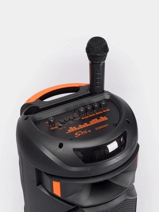 Portativ kolonka, simsiz Bluetooth karaoke musiqasi, mikrofonli, pultli va RGB yorug'lik