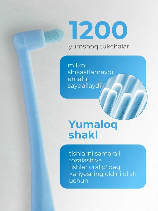Breketlar va tishlararo tozalash uchun Revyline SM1000 Single bir tutamli tish cho‘tkasi