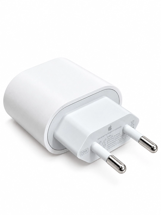 Apple USB-C 20W Power Adapter A2344, tezkor zaryadlovchi adapter, EU 2-pin, oq