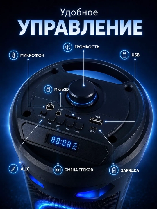 Колонка, караоке колонка, портативная акустика, беспроводная колонка, колонка с микрофоном