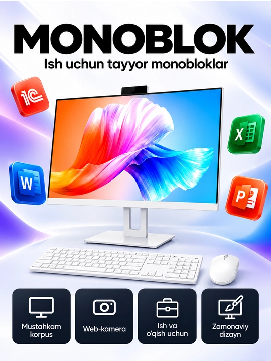 Ofis Monobloki  Intel Core I3 i5, 8GB DDR3, SSD 128GB, 24" Full HD