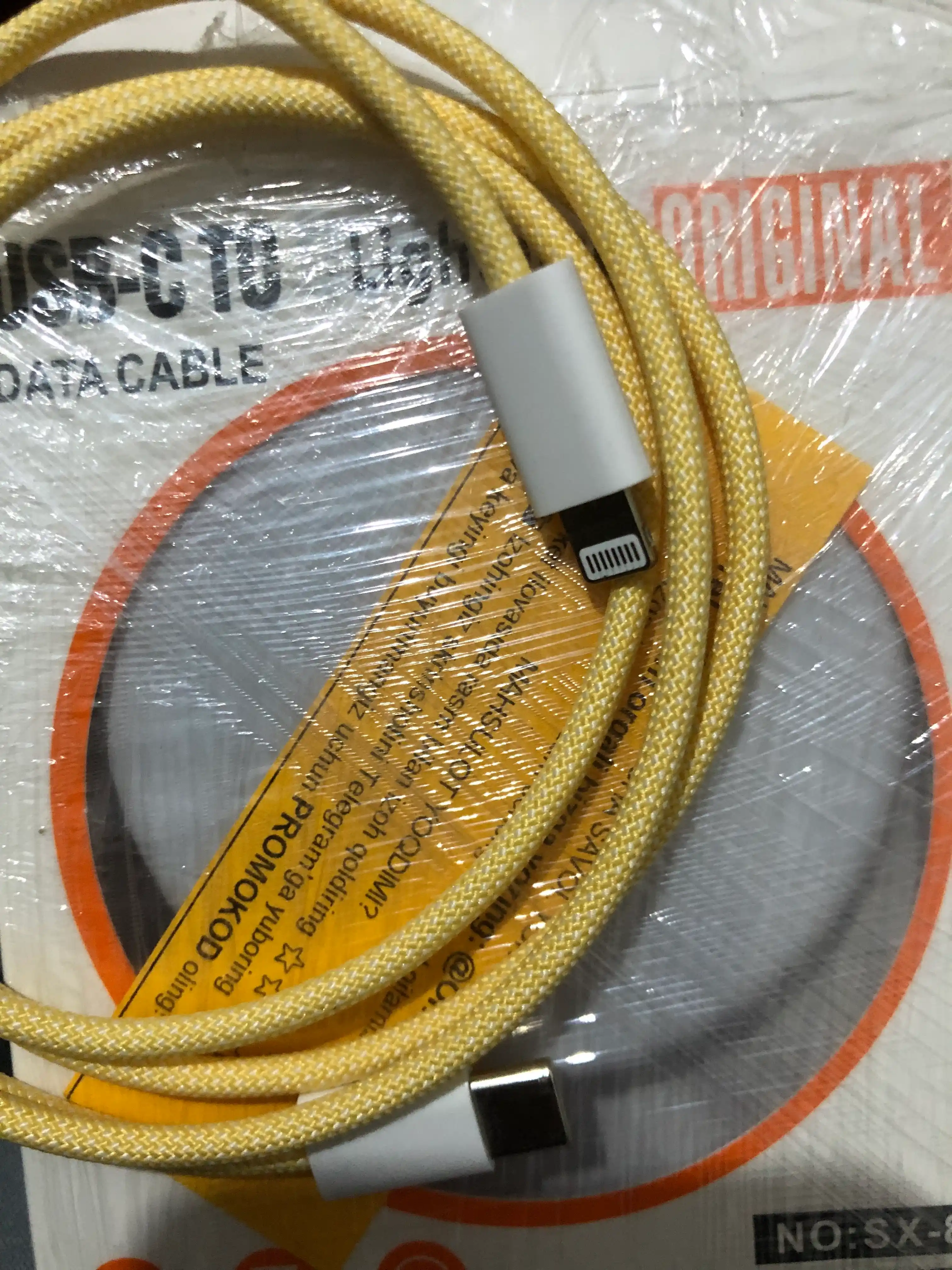 Kabel Type-C to Lightning 3.1, 6A, tez quvvatlash va ma’lumot uzatish uchun