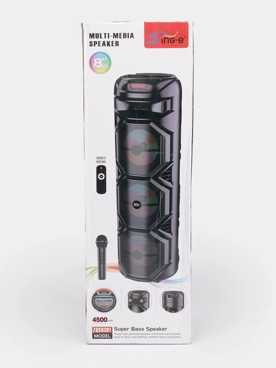 Katta Bluetooth simsiz karnay, karaoke, RGB yoritish, mikrofon va pult bilan