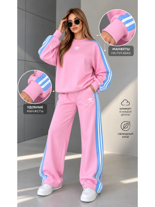 Ayollar sport kostyumi ikki qismli, nachyosli issiq oversize sport kiyimi - 