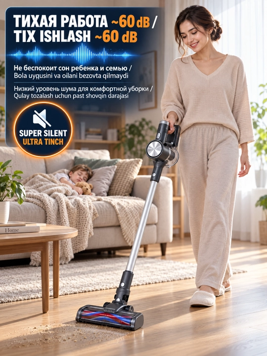 Simsiz changyutgich 2-in-1 SK-13042, 2200W, 12kPa, uy va avtomobil uchun