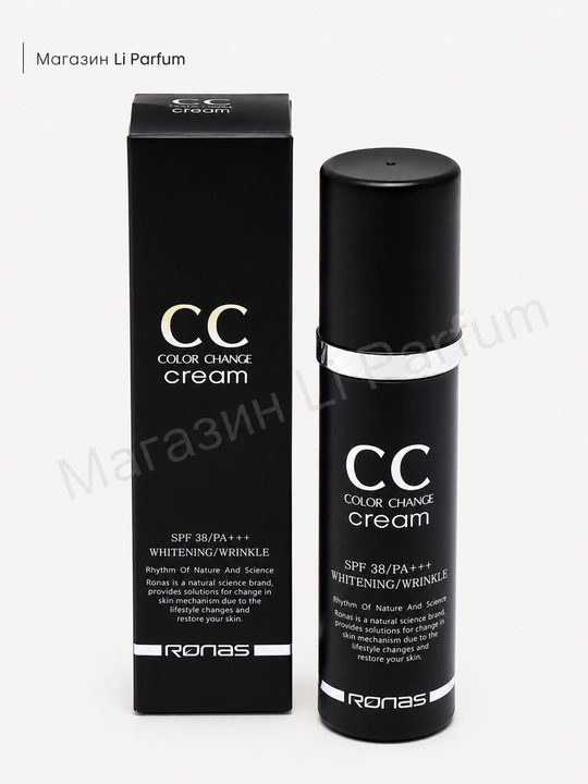 RONAS CC Color Change krem yuz uchun rangga moslashuvchi SPF 38 PA+++ tonni tekislaydi