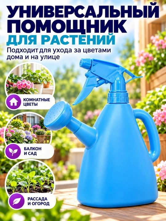 Лейка + распылитель 2 в 1, 800 мл