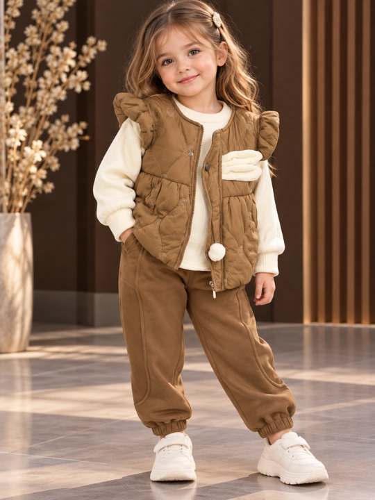 Комплект для девочек, жилет, кофта, брюки 1-5 лет