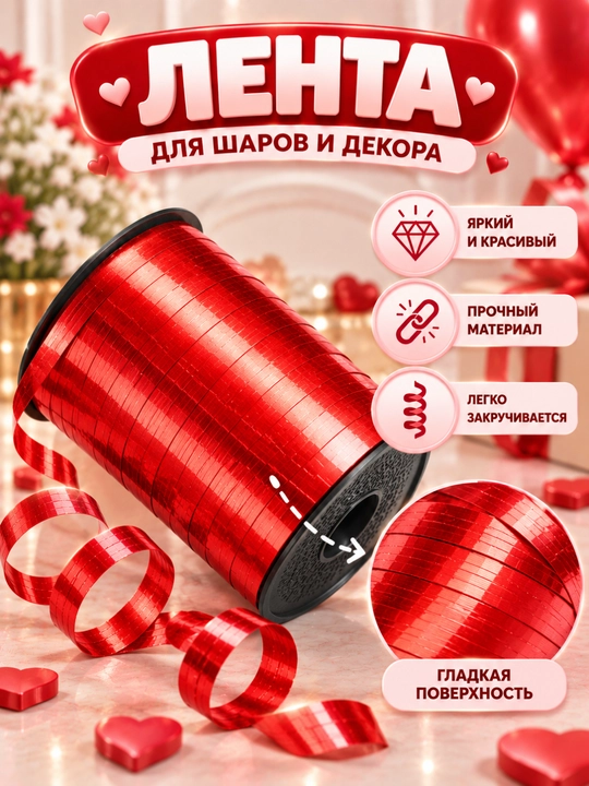 Лента для воздушных шаров, 10 м