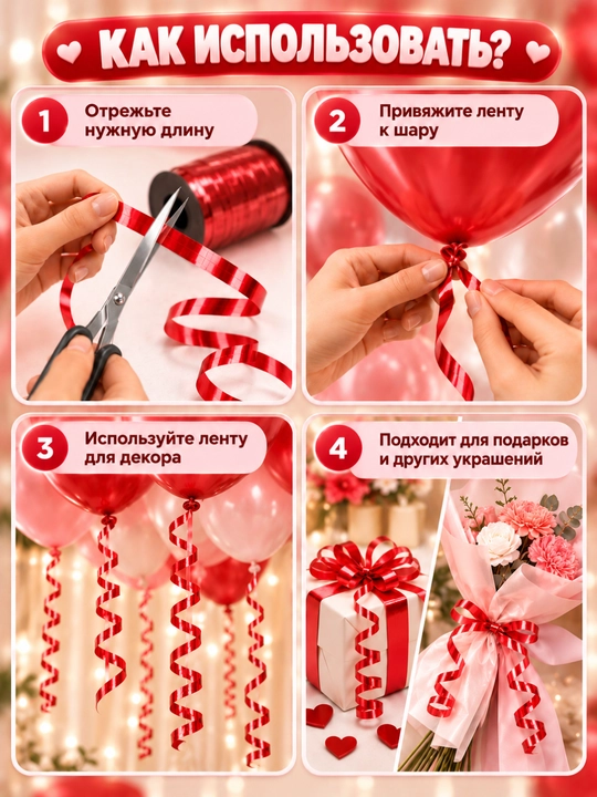 Лента для воздушных шаров, 10 м