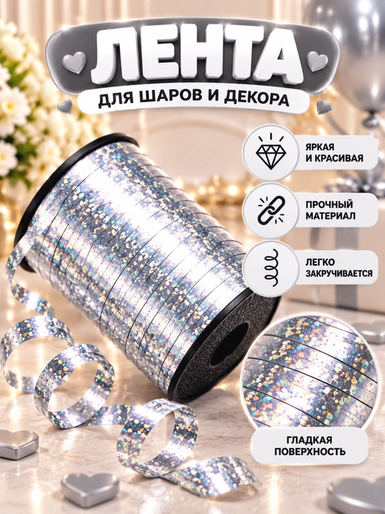 Лента для воздушных шаров, 10 м