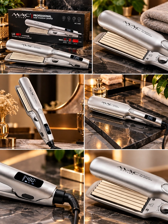MAC Styler MC-5582 Плойка-гофре для волос, LCD, Titanium, 480°F
