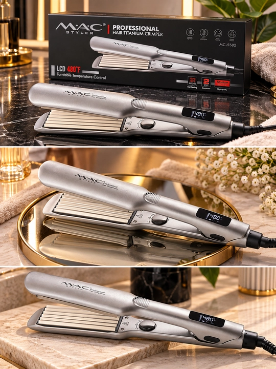 MAC Styler MC-5582 Плойка-гофре для волос, LCD, Titanium, 480°F
