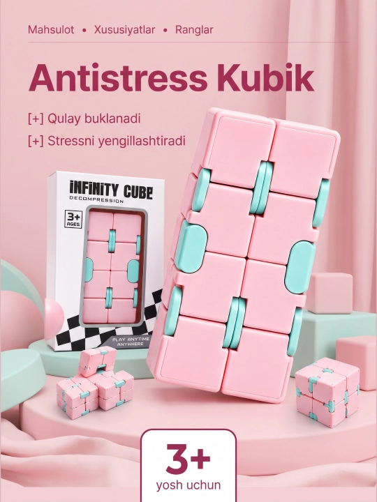 Antistress kubik rubik o'yinchoq - 