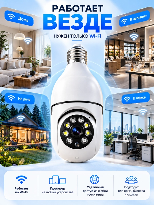 Камера видеонаблюдения, Умная Wi-Fi камера, камера 360 Full HD