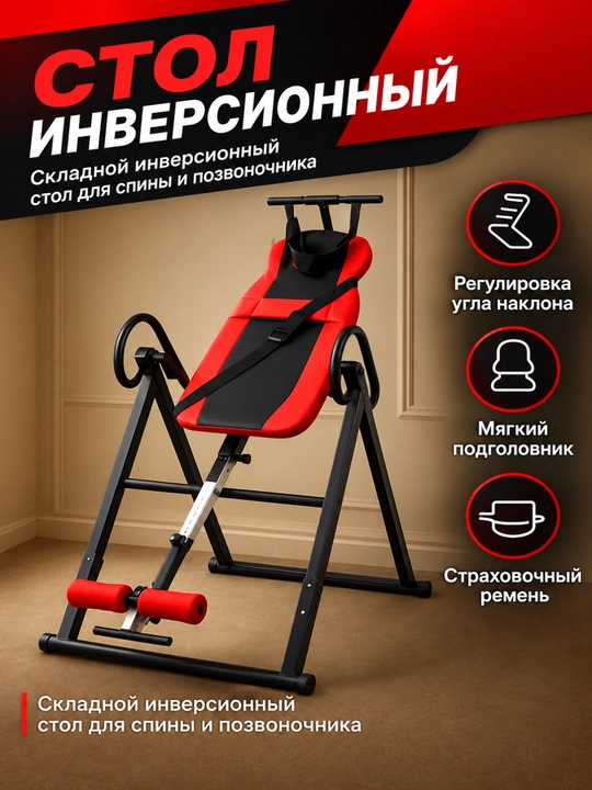 Инверсионный стол – складной тренажёр для спины и позвоночника - 