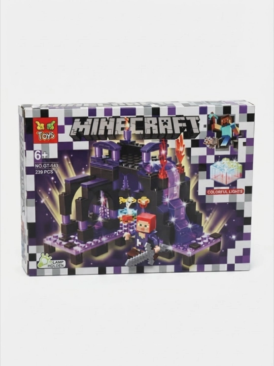 Детский конструктор Minecraft My World, со светом