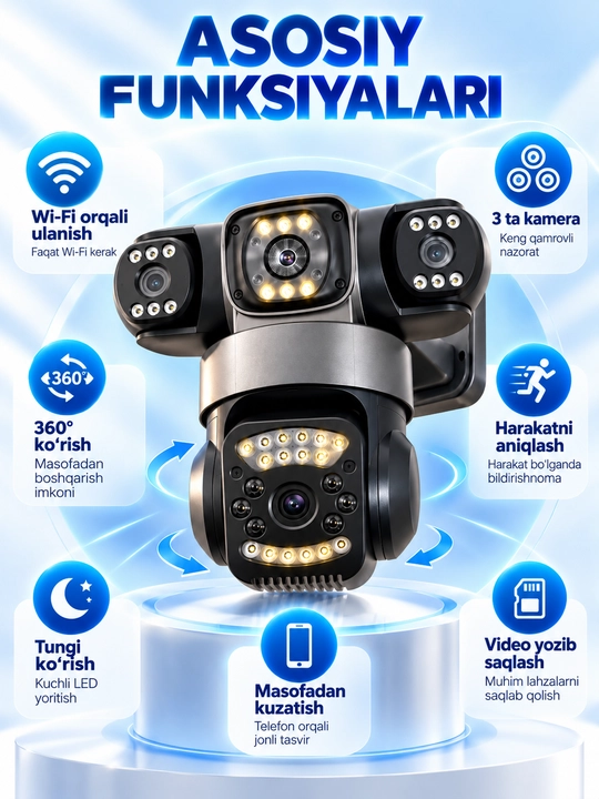 Камера видеонаблюдения, Умная Wi-Fi камера, камера 360 Full HD