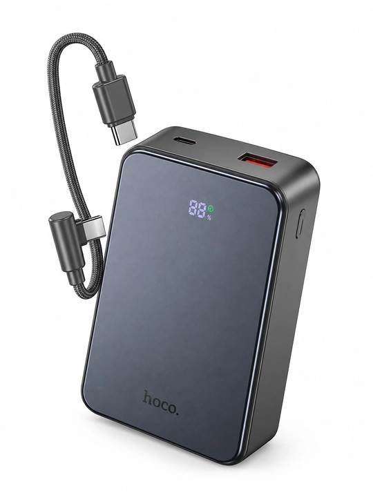 Повербанк HOCO J170A, 20000 мА·ч, 22,5 Вт, PD 20 Вт, с кабелем USB-C и дисплеем