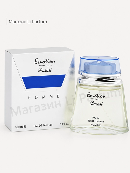 Rasasi Emotion erkaklar parfumi, 100 ml, aromatik yog‘ochli patchouli-amber