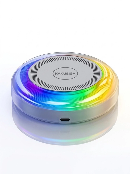 KAKUSIGA Simsiz Quvvatlagich 15W Qi RGB Yoritgichli Shaffof Stol Ustki