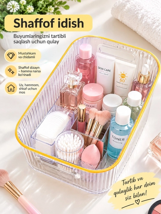 SHaffof organayzer, uylaringizni qulay tartibga solishga yordam beradi