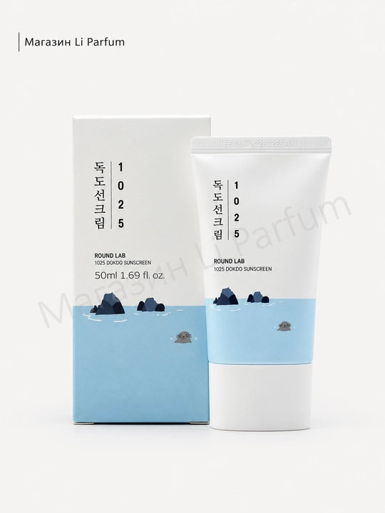 Yuz uchun Round Lab 1025 Dokdo SPF50+ UVA/UVB himoyasi quyoshdan himoyalovchi kremi, 50 ml - 