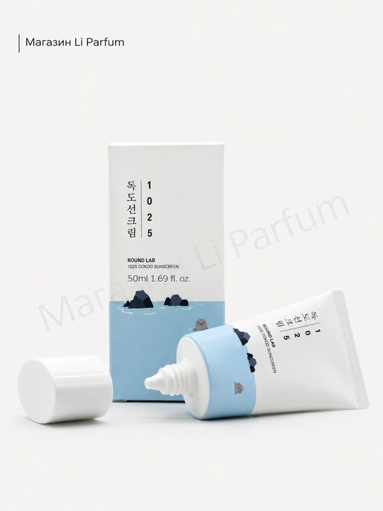 Yuz uchun Round Lab 1025 Dokdo SPF50+ UVA/UVB himoyasi quyoshdan himoyalovchi kremi, 50 ml