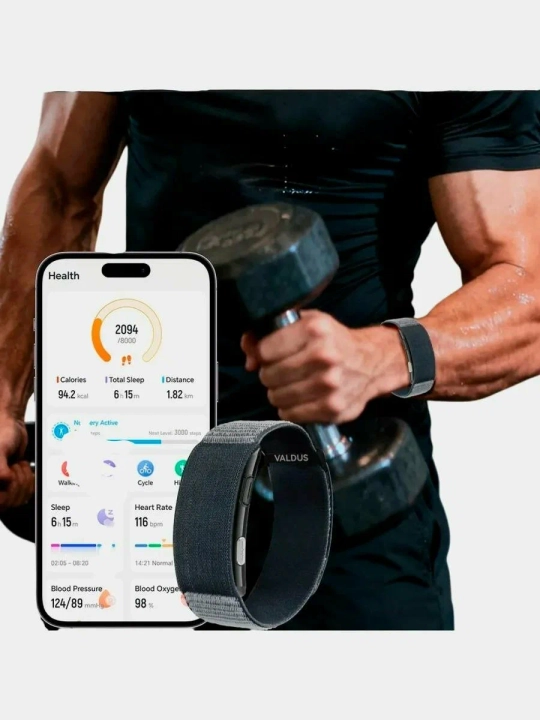 Фитнес-браслет Valdus VITRO, IP68, пульс и кислород, до 10 дней без подзарядки