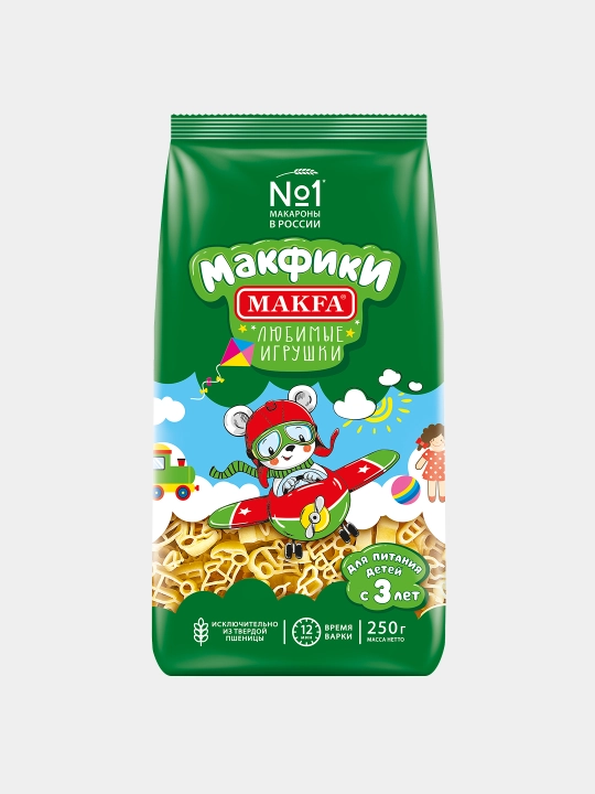 Makfa makaronlari sevimli makfa o'yinchoqlari, 250 g
