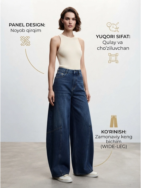 Ayollar uchun oversize jins shimlar - 