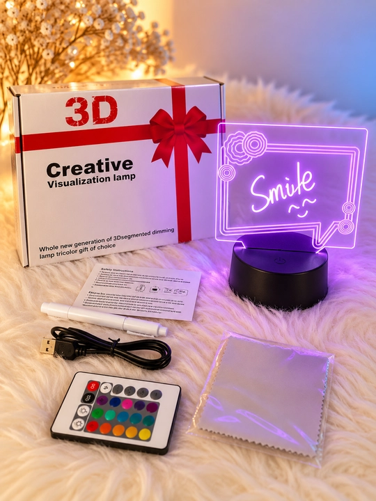 3D LED-светильник для рисования и записей, ночник с подсветкой, маркером и пультом