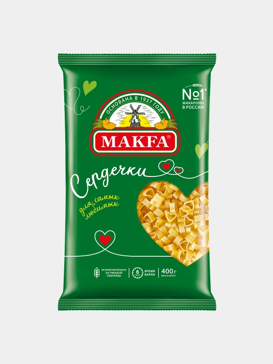 Макароны сердечки Makfa, 400 г