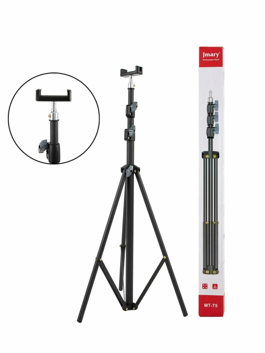 Shtativ Jmary MT-75, alyuminiy, balandligi 80–210 sm, yuk 5 kg gacha