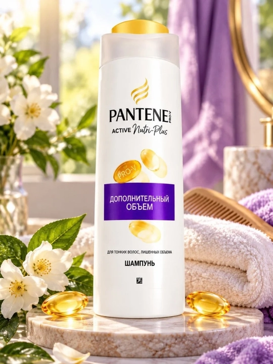 Шампунь Pantene Active Nutri-Plus, Дополнительный объём, 400 мл