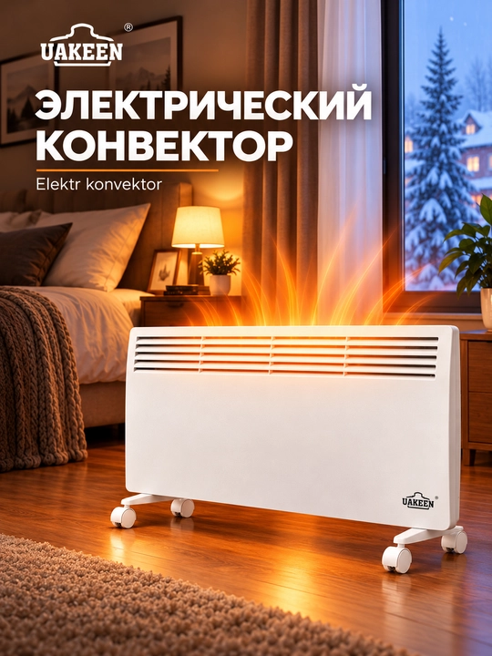 Elektr konvektor isitgich Uakeen g'ildirakli