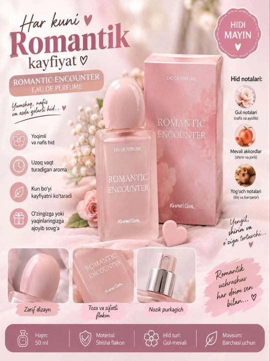 Ayollar uchun mayin va nijniy atirlar. Ancha vaqtgacha turuvchi daxshat atirlar, 50 ml - 