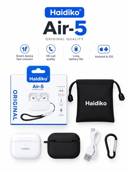 Haidiko Air-5 simsiz Bluetooth quloqchin –  zaryad qutisi bilan
