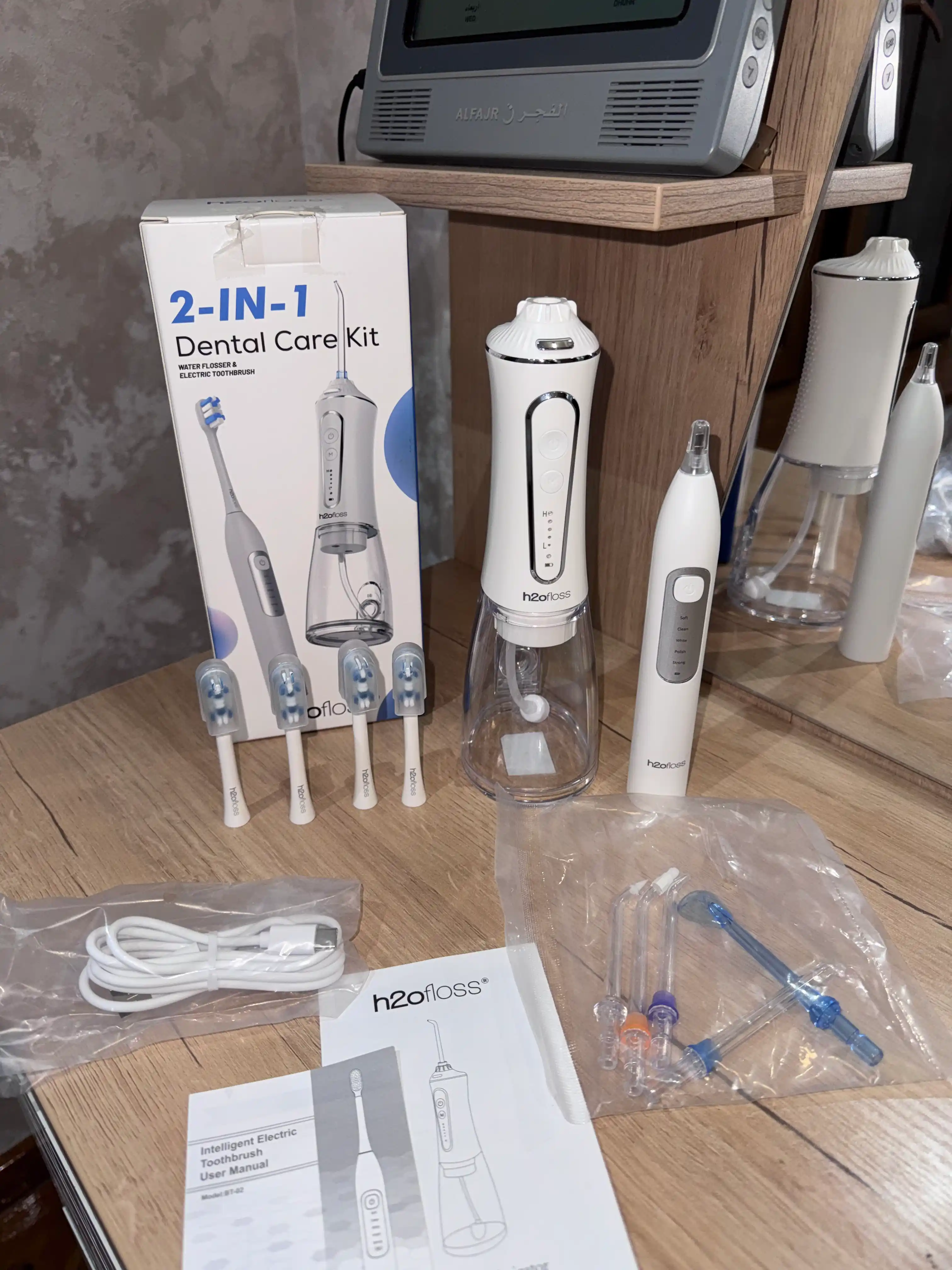 H2OFloss Portativ og‘iz irrigatori – professional tish va milk parvarishi, 8 ta nasadka