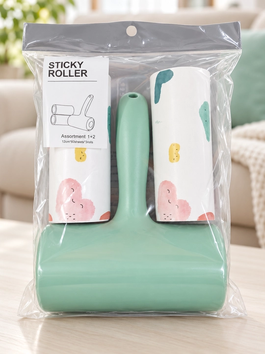 Ikki almashtiriladigan rulonli yopishqoq Sticky Roller junni tozalash roligi - 