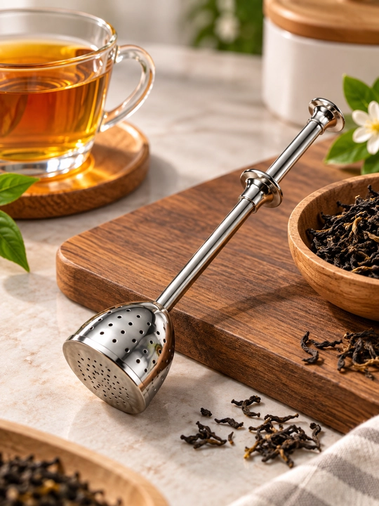 Choy damlagich infuzer zanglamaydigan po‘lat, ilgakli, mayda to‘rli, choy damlash, zavarka - 