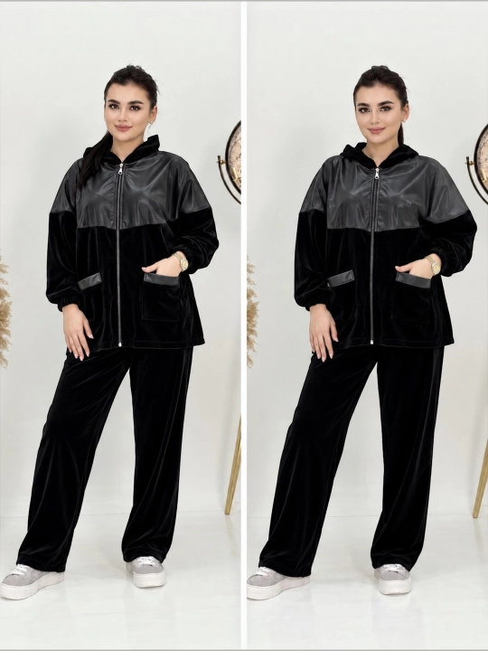 Ayollar uchun velur sport kostyumi — dvoyka
