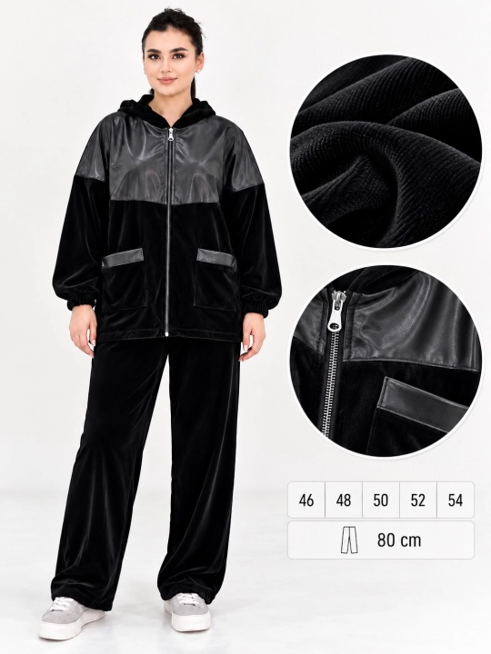 Ayollar uchun velur sport kostyumi — dvoyka