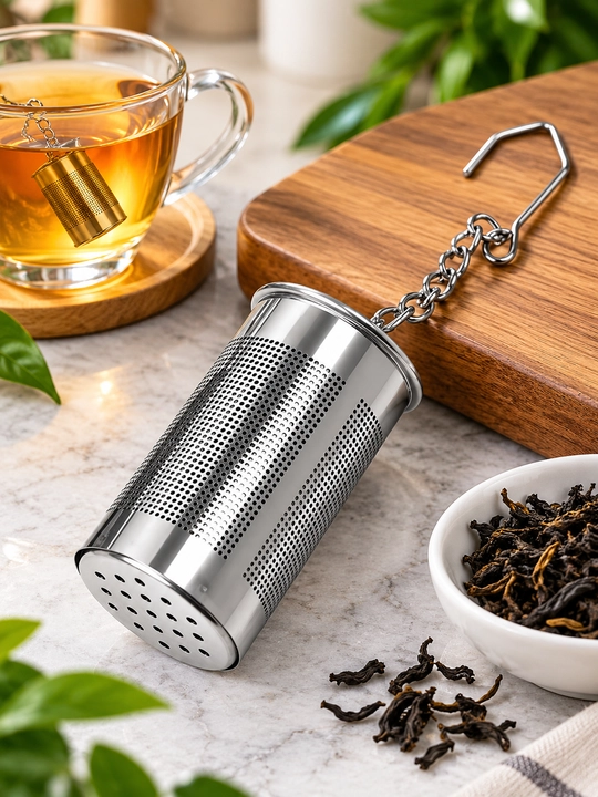 Choy damlagich infuzer zanglamaydigan po‘lat, ilgakli, mayda to‘rli, choy damlash, zavarka - 