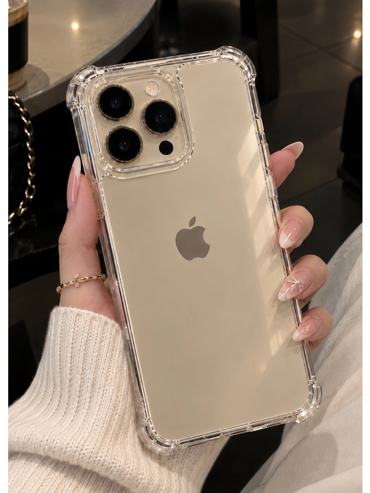 Chexol iPhone 7, 8, SE, XS, 11,12,13,14,15,Pro,Max, uchun, shaffof, silikon - 