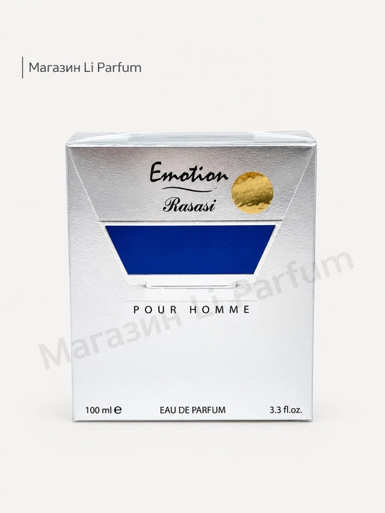Rasasi Emotion Erkaklar Parfumi 100 ml — Aromatik Yog‘ochli Patchouli-Amber