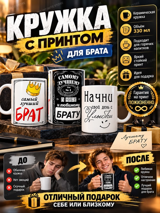 Кружка в подарок для бабушки мамы папы, дедушки врачам в коробке, брату, сестре, сестренке - 