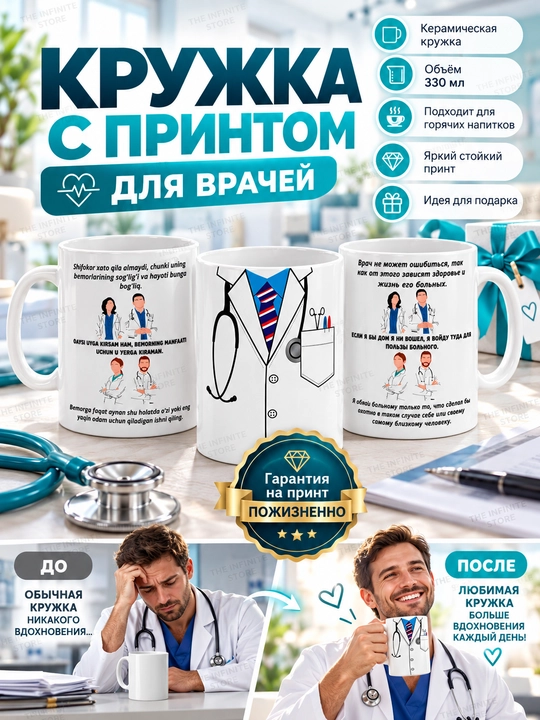 Кружка в подарок для бабушки мамы папы, дедушки врачам в коробке, брату, сестре, сестренке - 